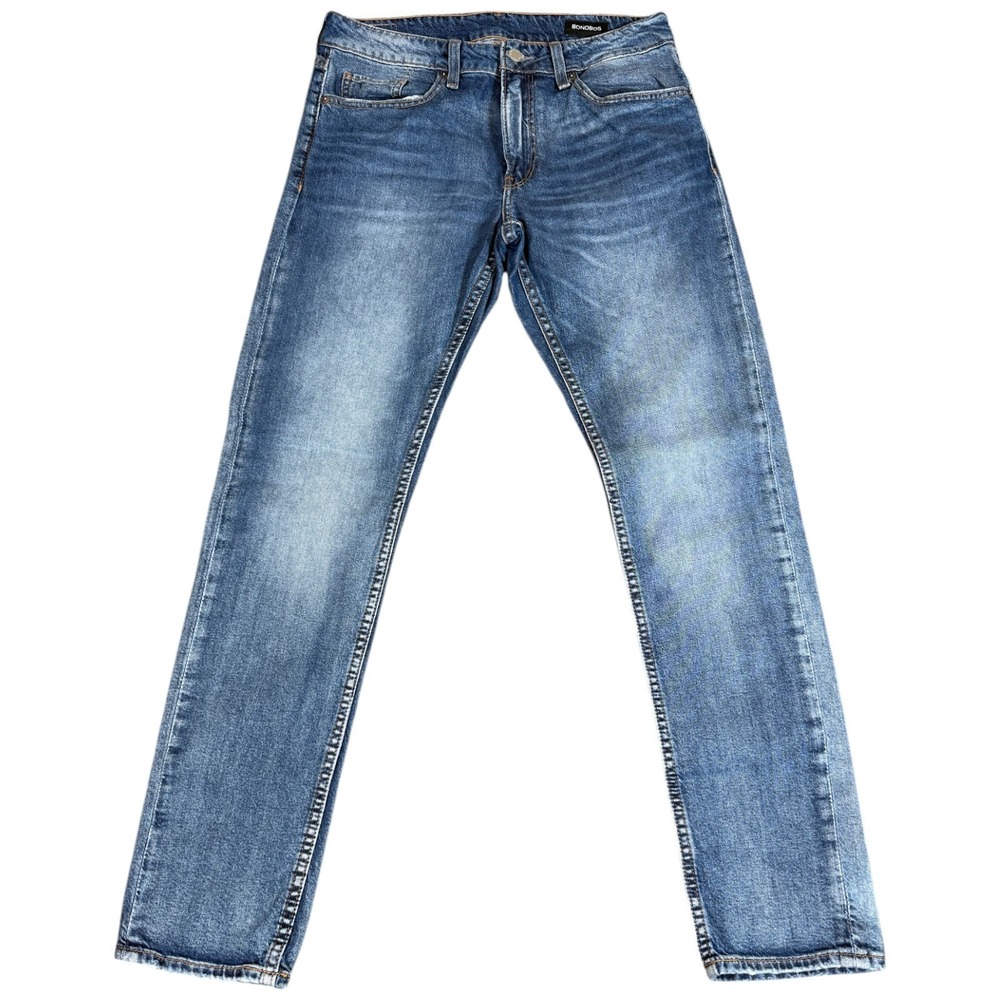 Men's Bonobos Dark Wash Slim Denim Blue Jeans Size 31x32 Distressed Western Work